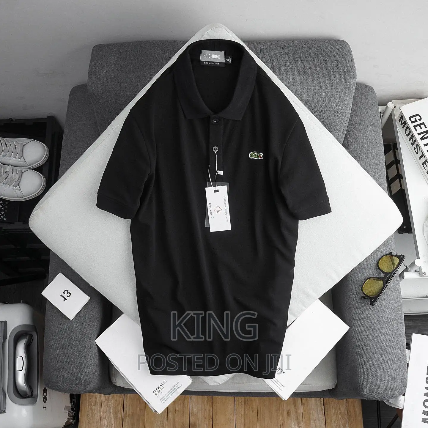 T-Shirt. Lacoste Black, Navyblue, White