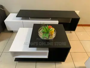 Black and White TV Stand and Center Table