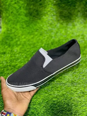 Men’S Slipon Plimsolls Shoes – Black