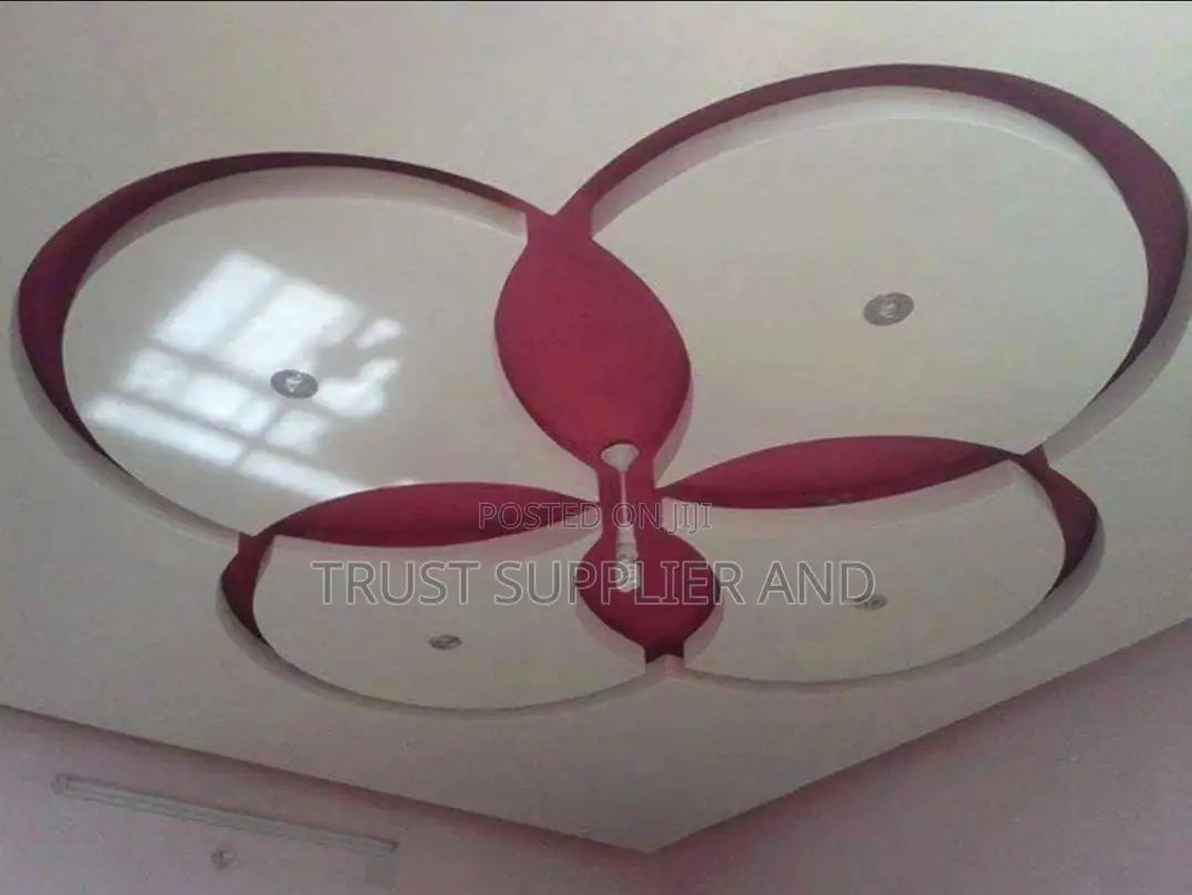 Pink and White Gypsum Ceiling