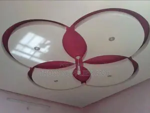 Pink and White Gypsum Ceiling