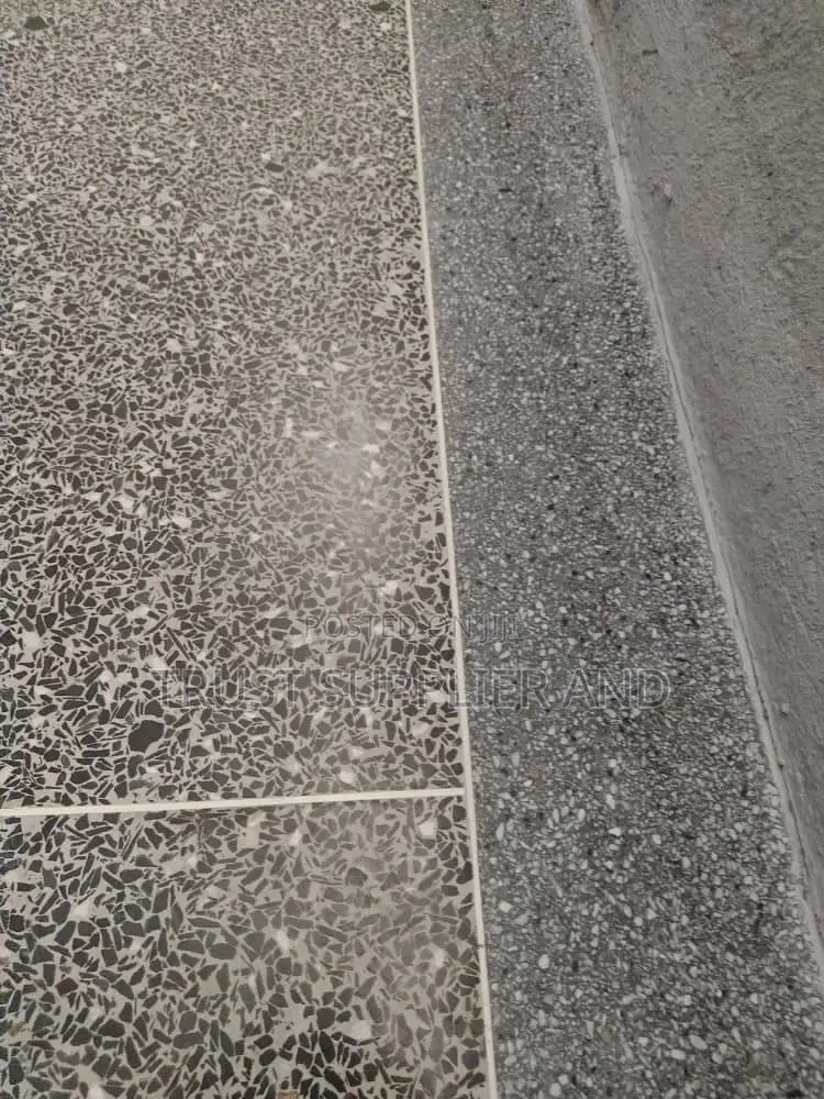 Black Big Stones Terrazo Floor