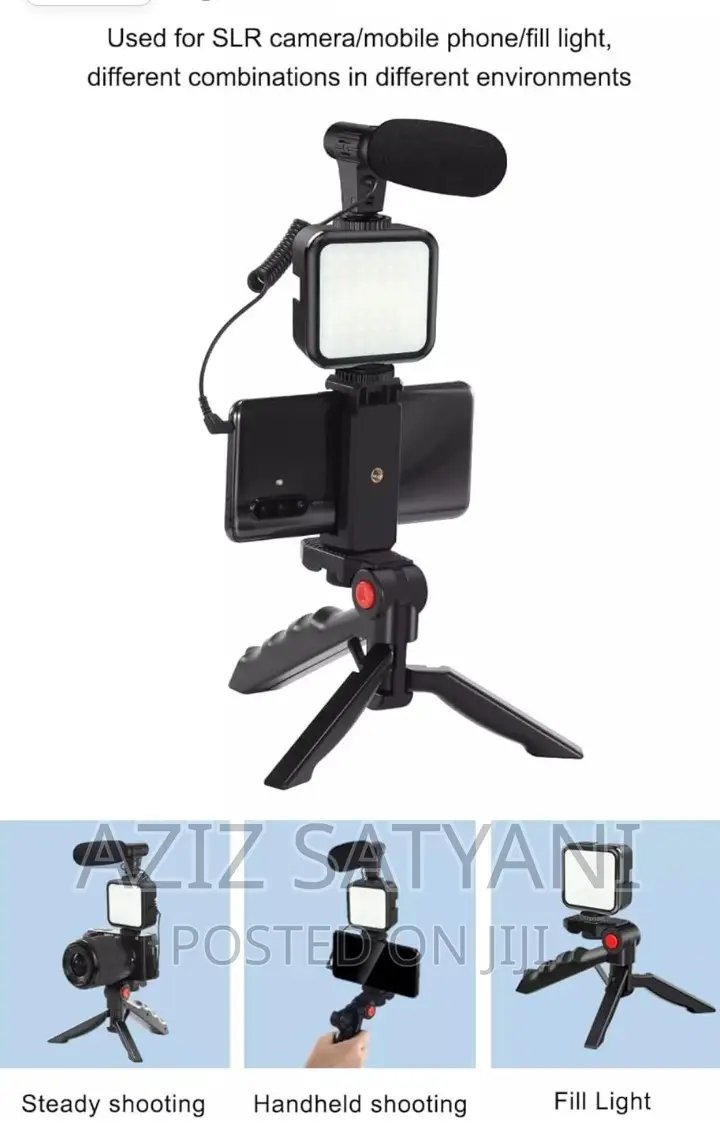 AY-49 Video Maker Kit +Mic+Tripod+Holder/Ring Light