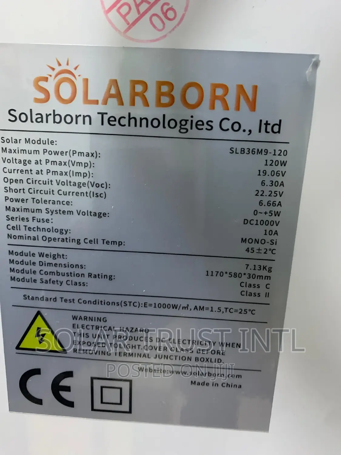 120w/12v Solar Born