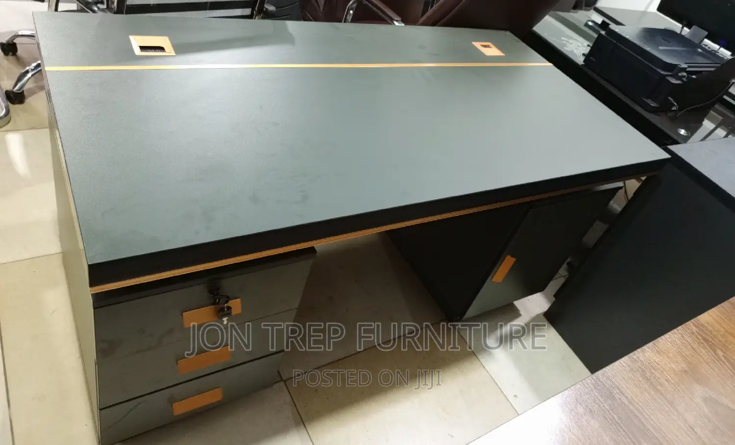 Office Table Executive Black Color 140cm