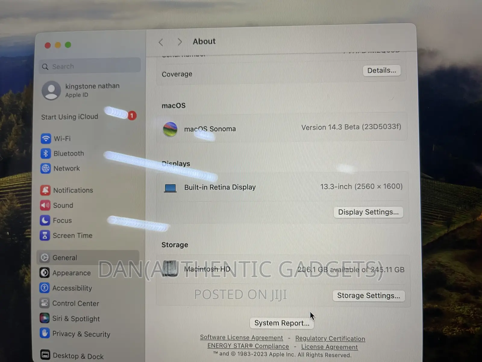 Laptop Apple MacBook Pro 2020 M1 8GB Apple M1 SSD 256GB