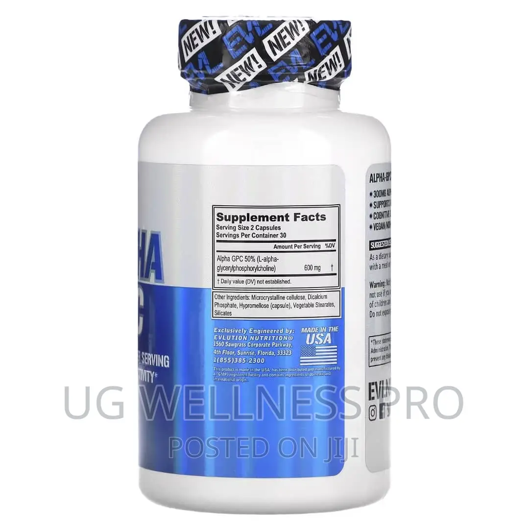 Evlution Nutrition, Alpha GPC, 60 Veggie Capsules Brain Supp
