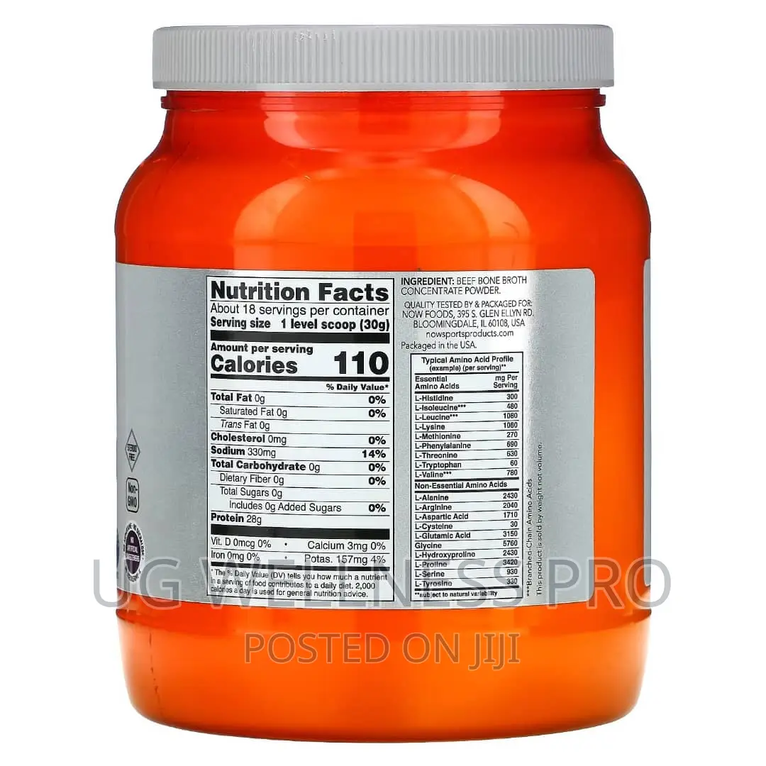 Now Foods, Sports, Beef Bone Broth, Protein Powder, (544 G)