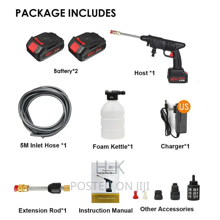 2 Batteries Cordless High Pressure Washer