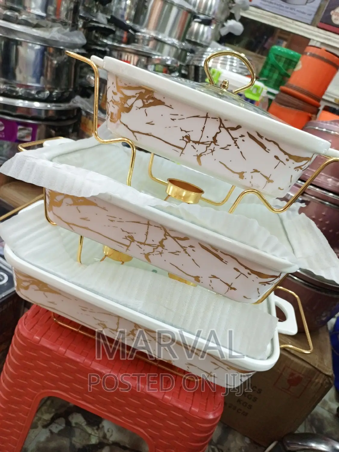 Golden Food Warmer Set of 3pcs