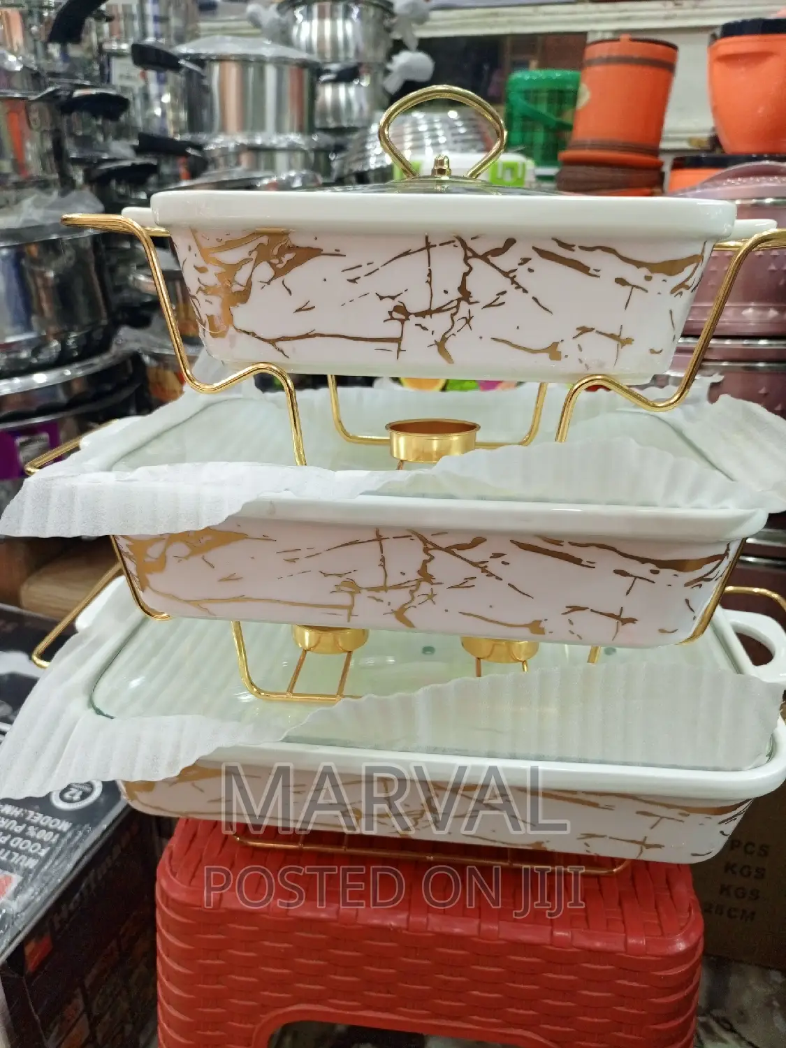 Golden Food Warmer Set of 3pcs
