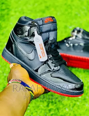 Original Black Shinny Air Jordan 1 High Top Sneaker