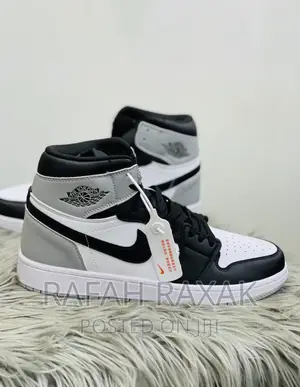 Original Unisex Grey Black Air Jordan 1 High Top Sneaker