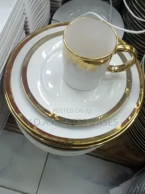 Dinner Plate Gold Line 24 PCS