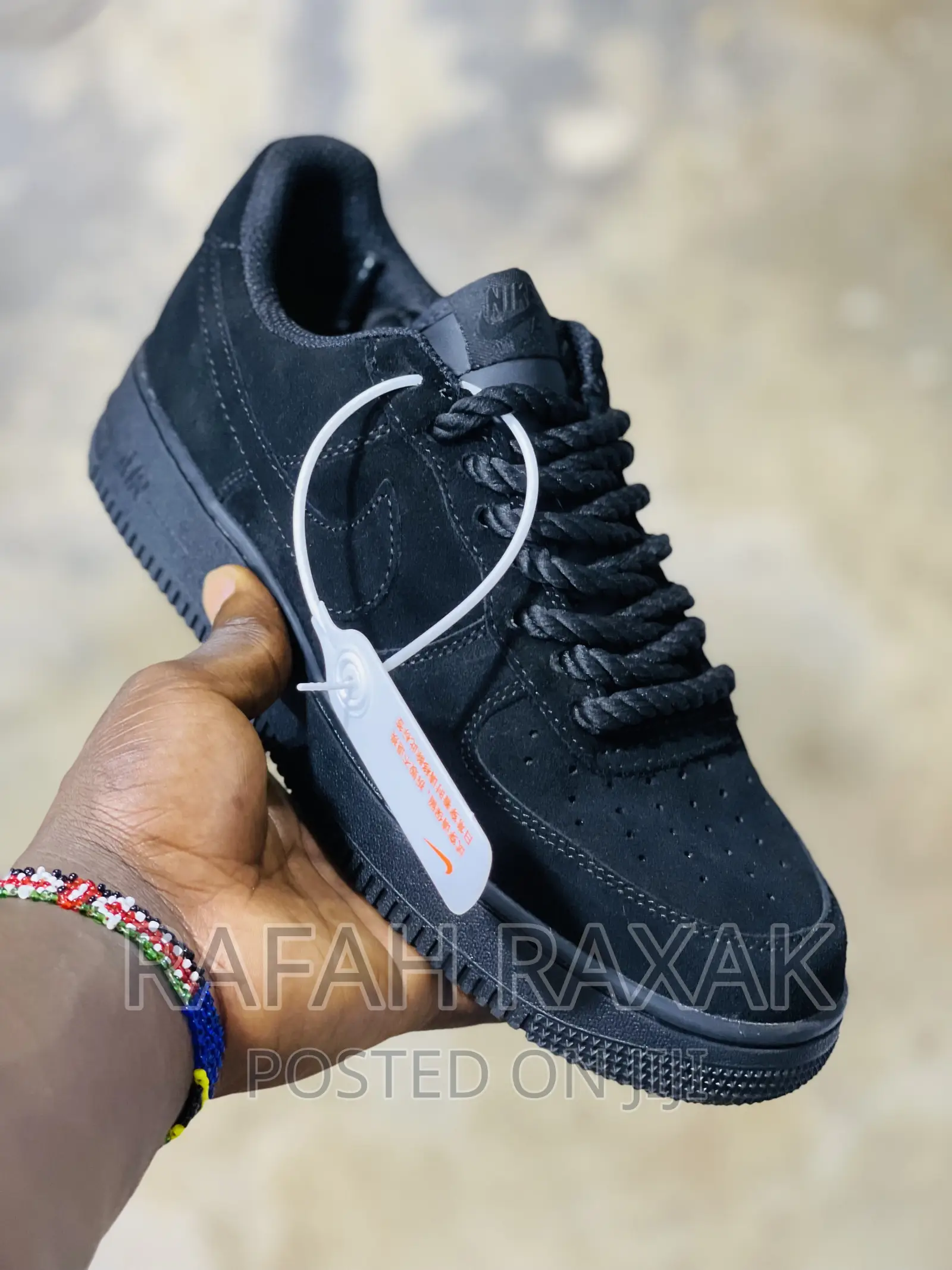 Original Black Suede Big Lace Nike Airforce Sneaker