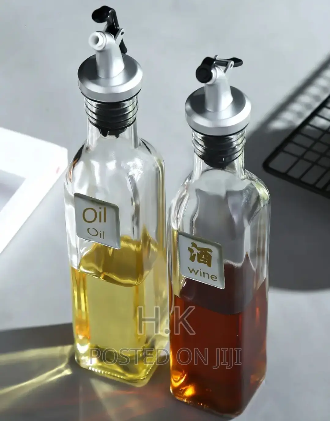 250mlsx2 Glass Cooking Oil Storage Dispenser Set