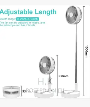 Portable USB Rechargeable Folding Telescopic Floor Fan Mini