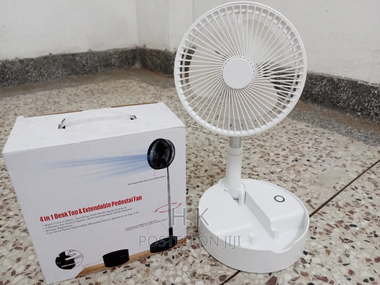 Portable USB Rechargeable Folding Telescopic Floor Fan Mini