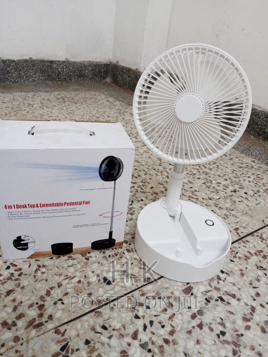 Portable USB Rechargeable Folding Telescopic Floor Fan Mini