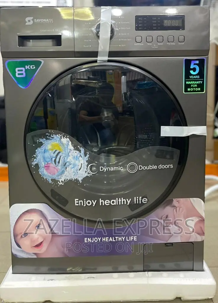 Sayona 8kg Automatic Front Loading Washing Machine – Gray