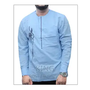 African Wear Shirt. Sky Blue or Cream