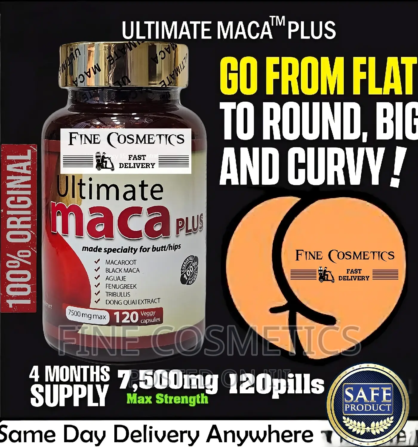 NEW ULTIMATE MACA PLUS |Hip and Butt Enlargement 120capsules