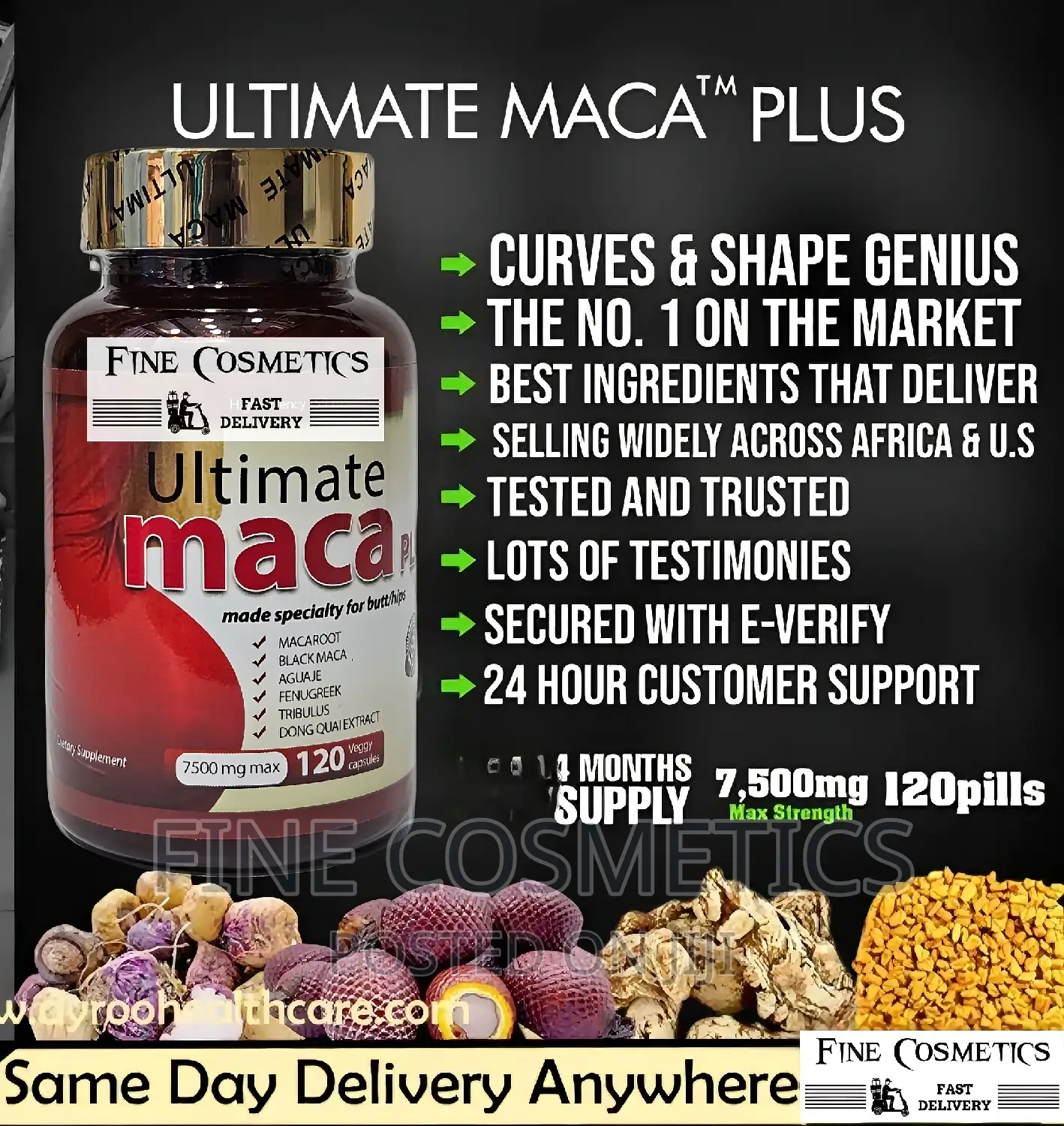 NEW ULTIMATE MACA PLUS |Hip and Butt Enlargement 120capsules