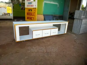 TV Stand White and Gold 5 Feet