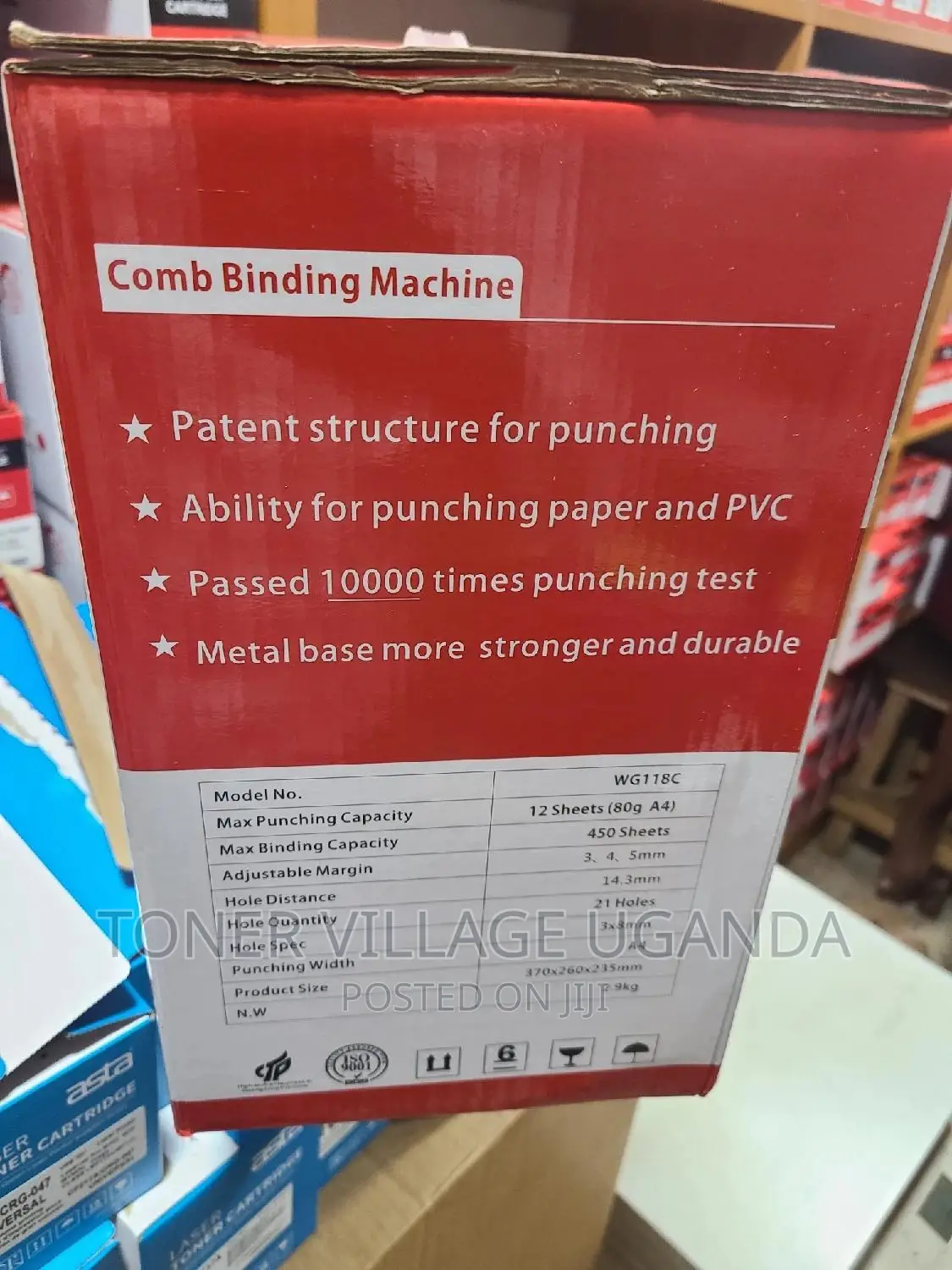 Comb Binding Machine ,Binding Capacity 450 Sheets A4