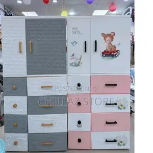 Kids , Baby Plastic Double Wardrobe With Drawers