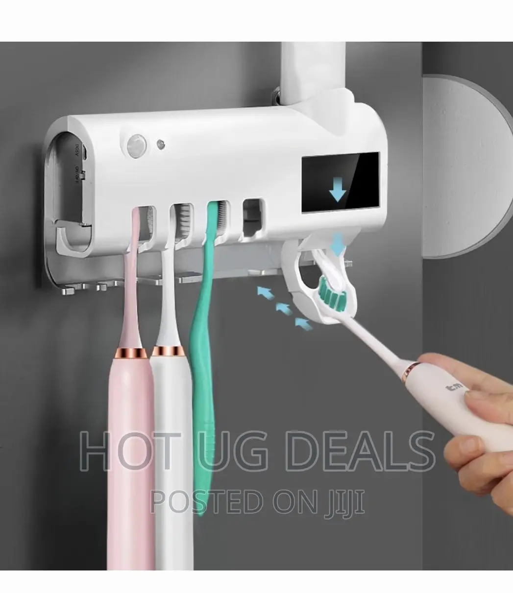 Toothbrush Holder Sterilizer With Toothpaste Dispenser