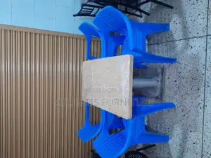 Executive Imported Dining Table With 4 Blue Chairs
