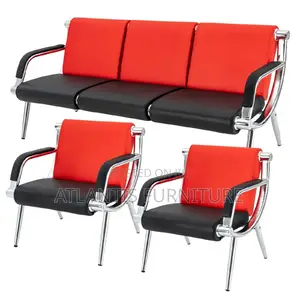 Red and Black Office Sofa Set