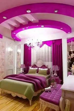 Gypsum Ceiling Bedroom Pink 1