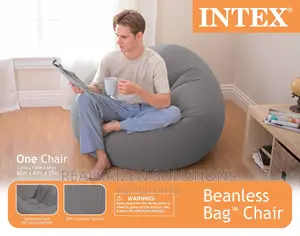 Intex Inflatable Contoured Gray Beanless Bag Lounge Chair