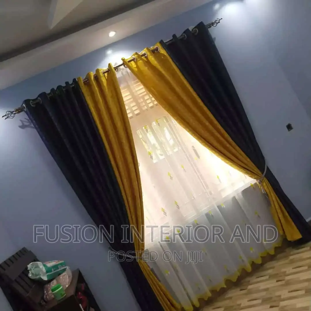 Blackout Yellow and Blue Curtains