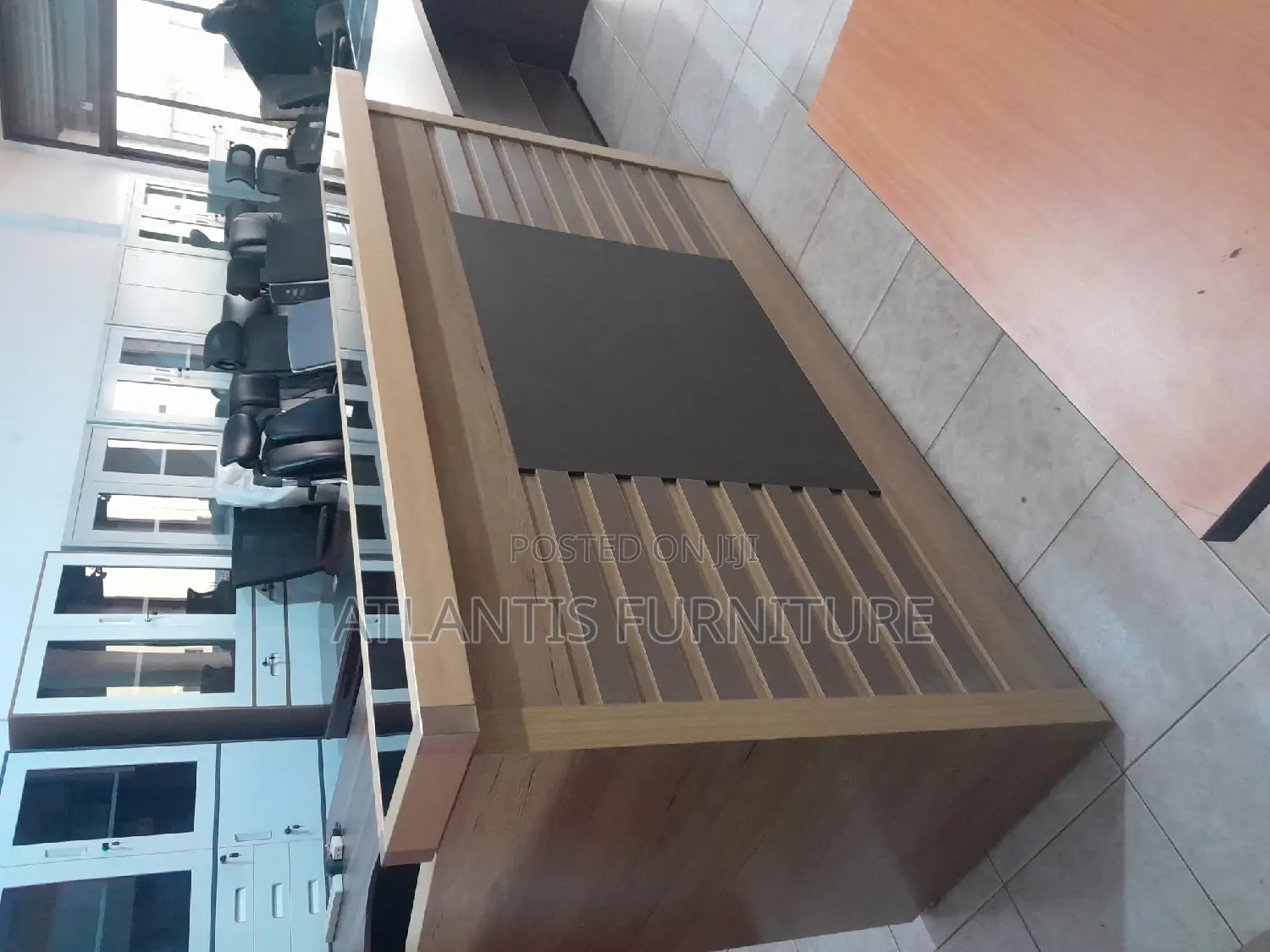 Reception Table With Top Glass and Drower. (180cm)