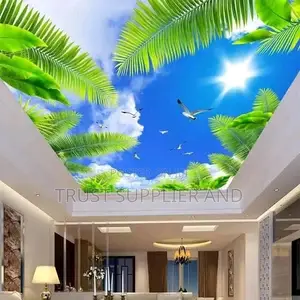Gypsum Ceiling With Wall Paper 5