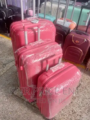 Full Set of Original Ruber Plastic Suitcase.3pcs.( Red)