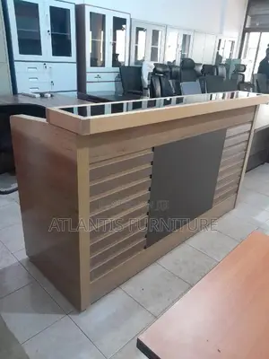Reception Table With Top Glass and Drower. (180cm)