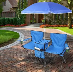 2 Foldable Camping Chairs With Umbrella