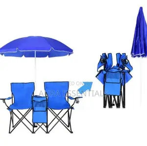 2 Foldable Camping Chairs With Umbrella