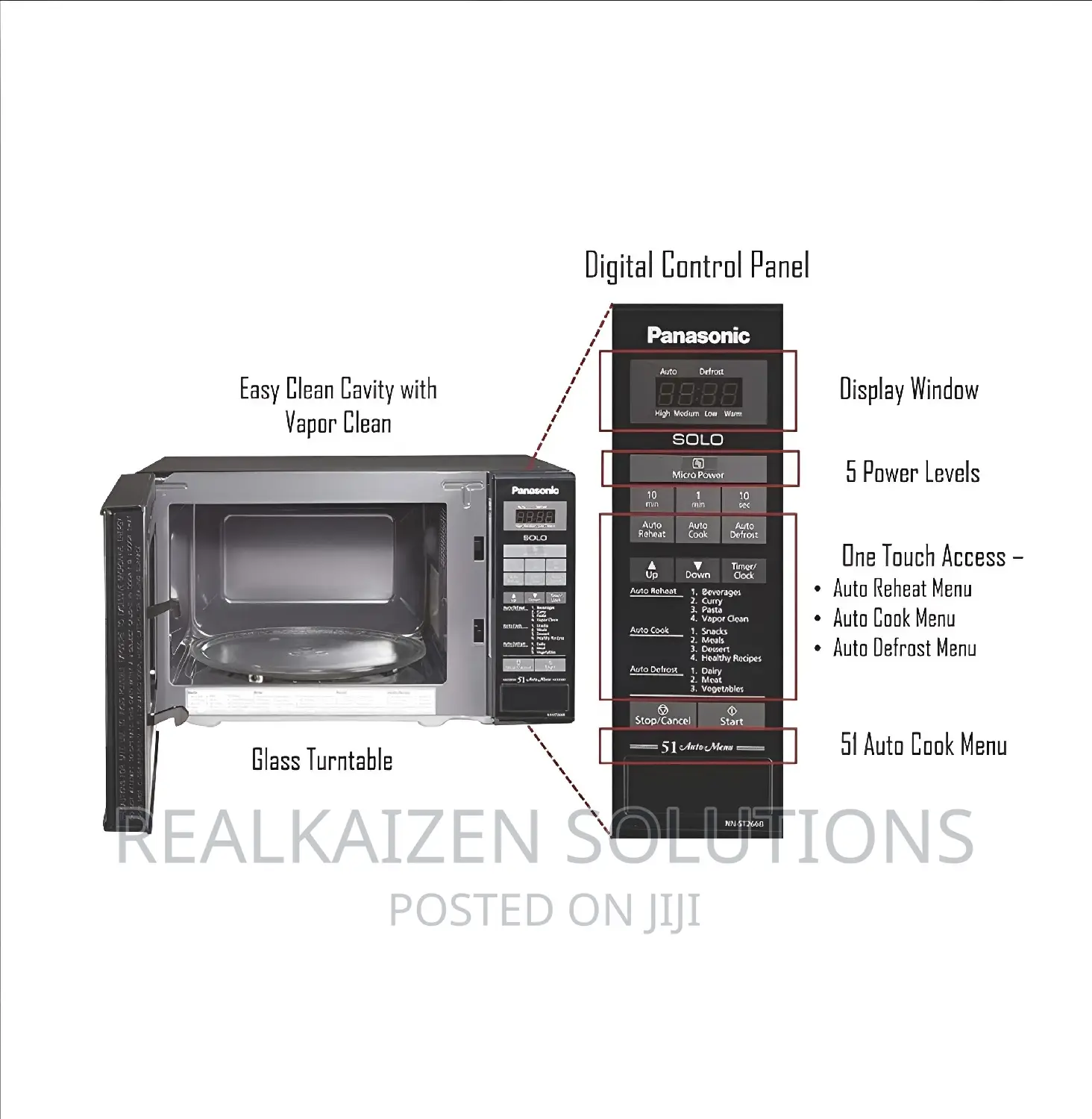PANASONIC 20L Solo Black Microwave Oven 800W