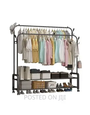 Clothes Shoes Rack Standing Storage Organizer With Hook
