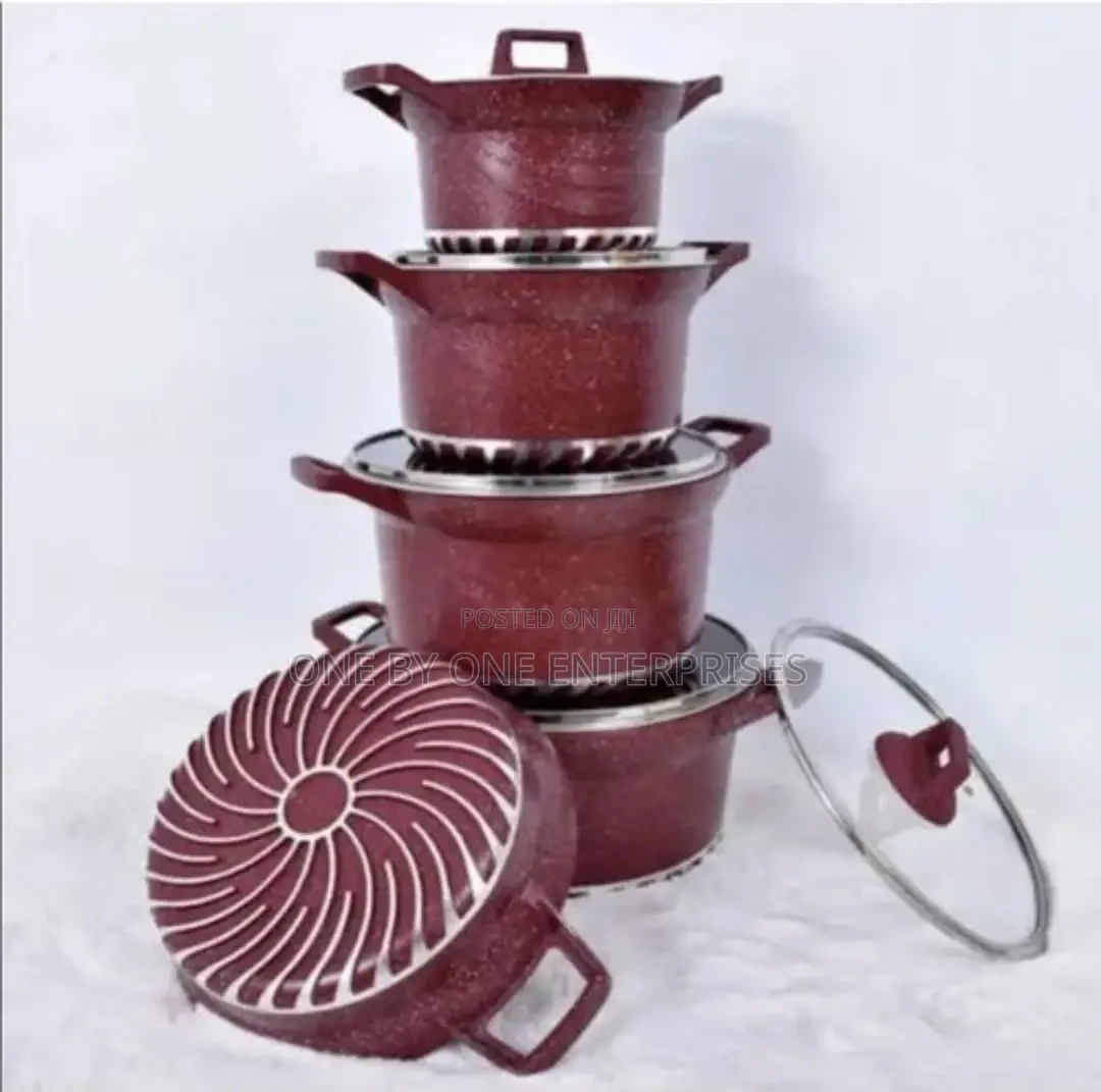 10 PCS Heavy Granite Cooking Pot Set With Lids