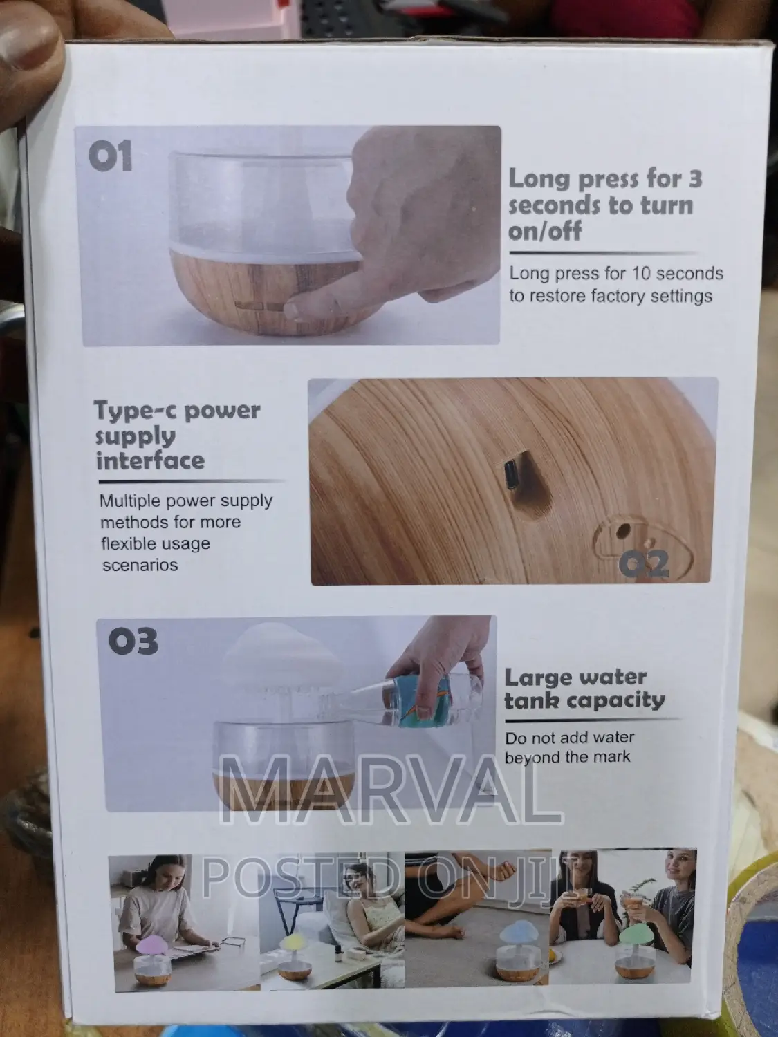 Round Electric Home Rain Cloud Diffuser