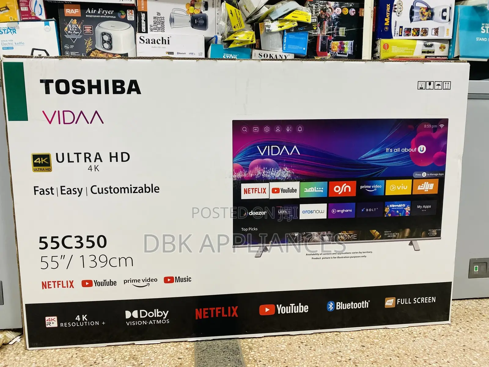 Toshiba 55inch Vidaa Uhd Smart TVS Available