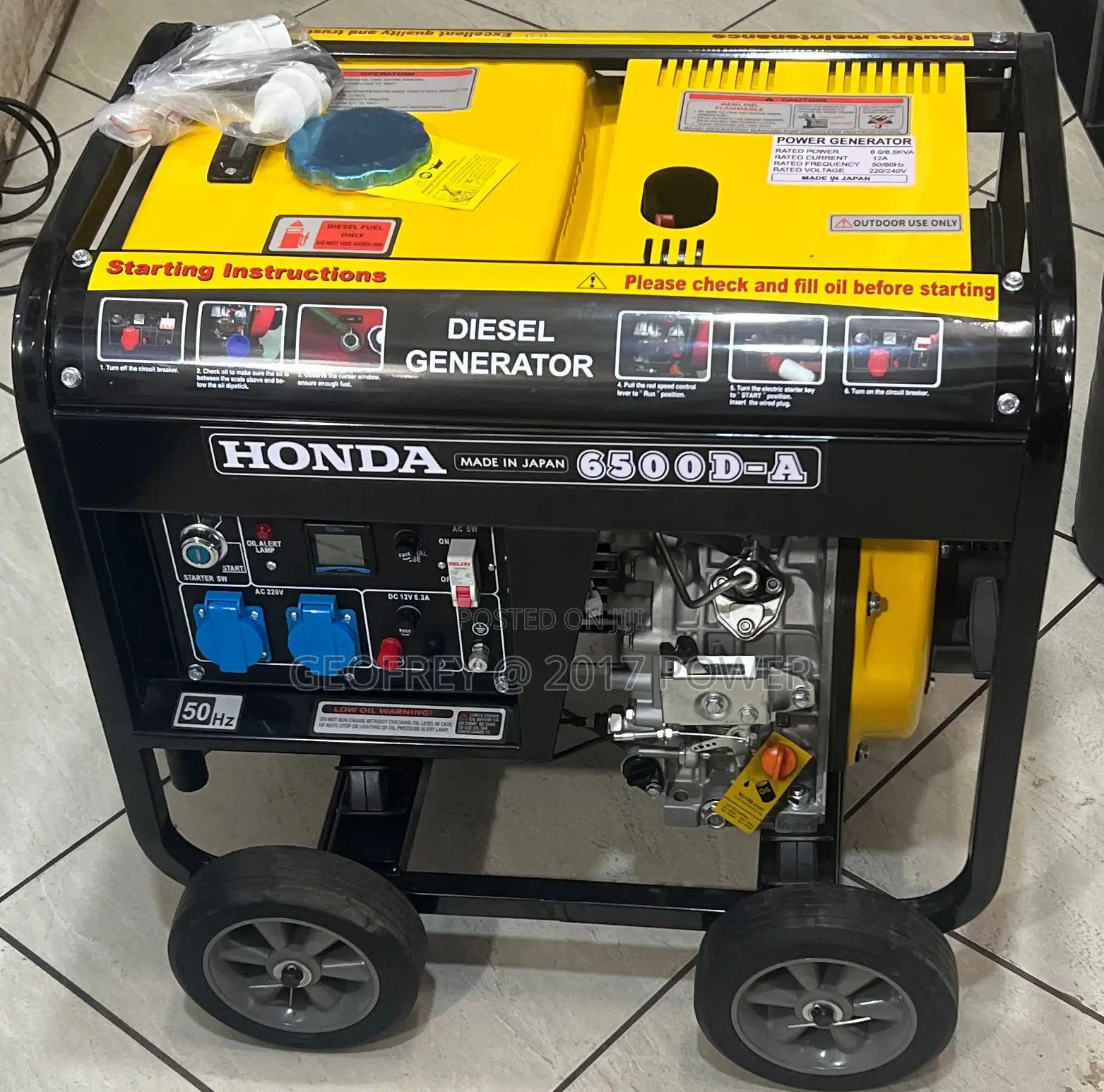 Honda Diesel Generator 6kva Copper Key Start