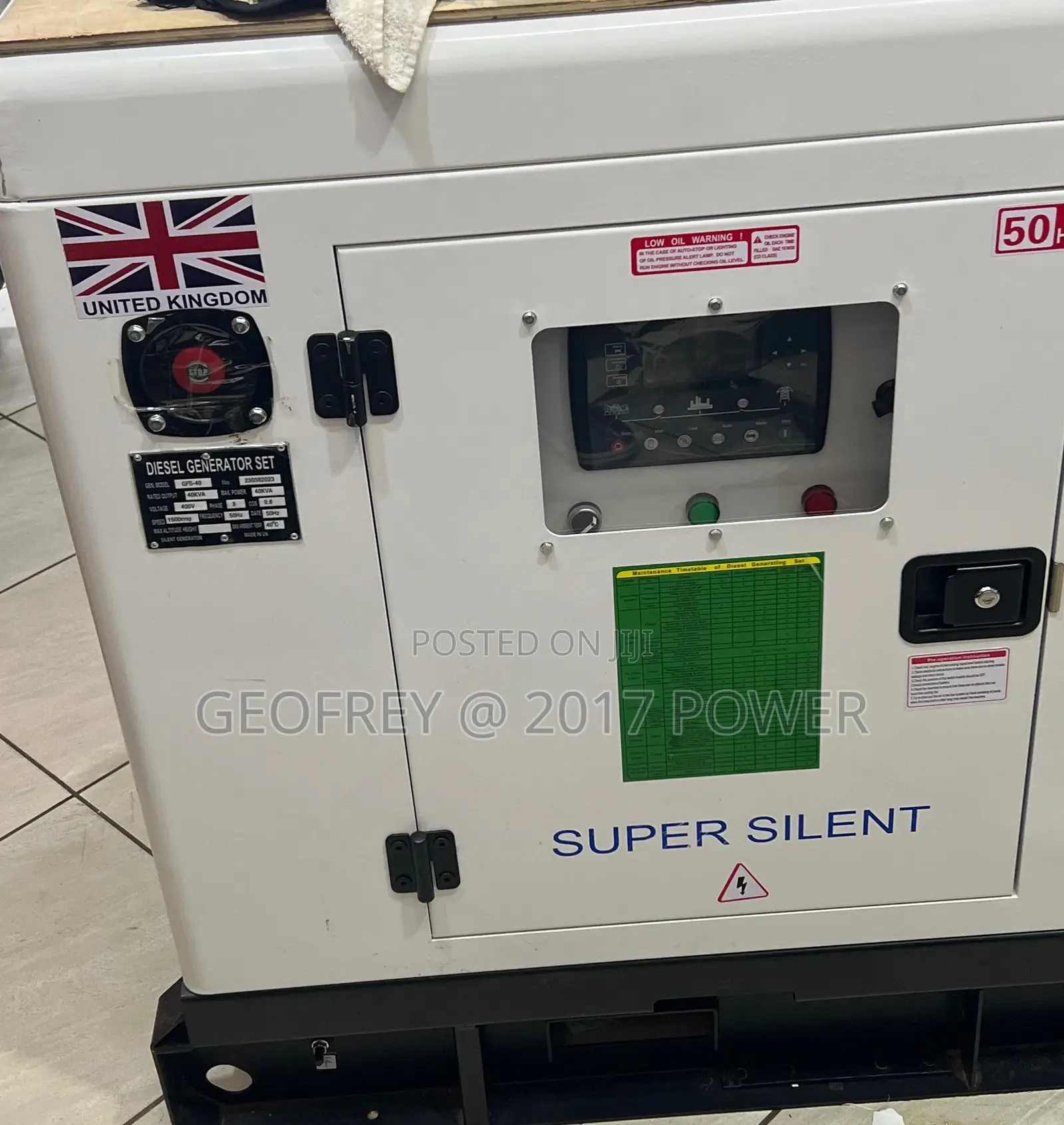 40kva Eurostar Diesel Generator Super Silent Warer Cooled