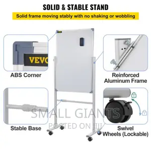 90x120 White Board With Stand, Markers and Eraser